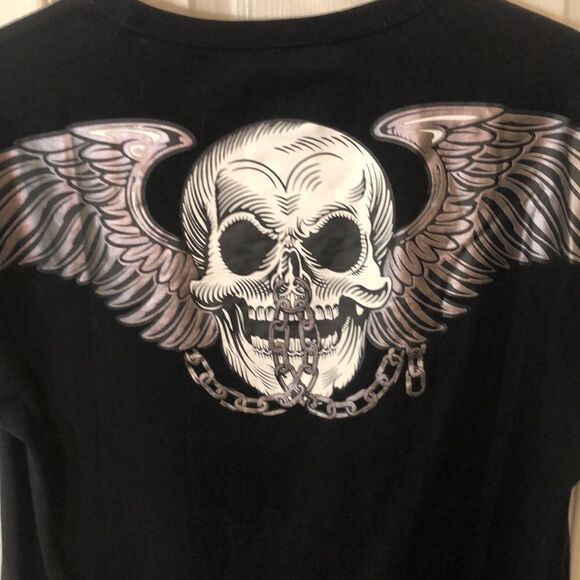 BOY London t shirt, Sz L Black UNISEX Skull and Chains design on back Like New - Picture 4 of 13